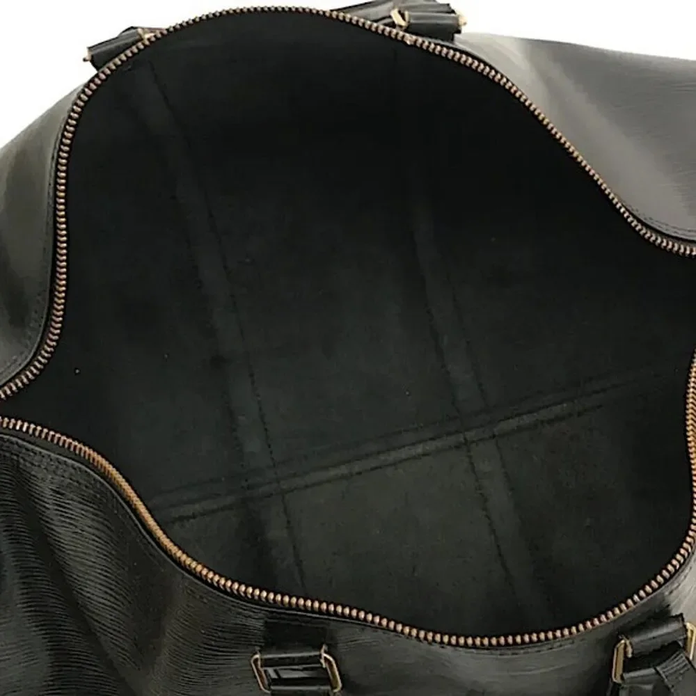 LOUIS VUITTON LV 50 Black Epi KeepAll Boston Weekend Travel Bag Duffle VI8911